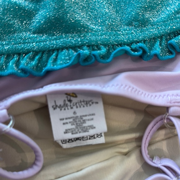 Girls Mermaid Purple and Teal Ruffled Swimsuit - Picture 5 of 5